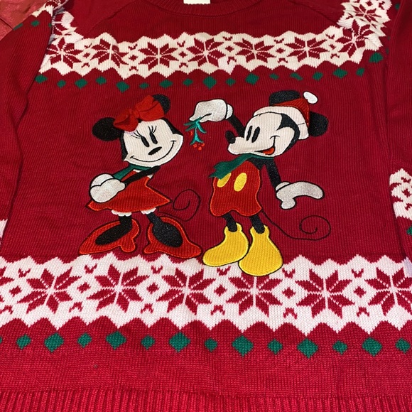 Disney Store Mickey and Minnie mistletoe Christmas sweater - Picture 2 of 5